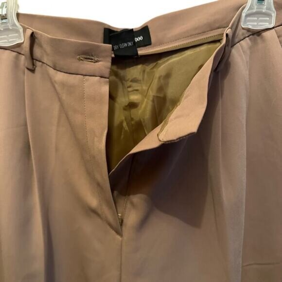 Focus 2000 Womens Taupe Polyester Pleated Front Trousers Size 14 - Picture 5 of 9